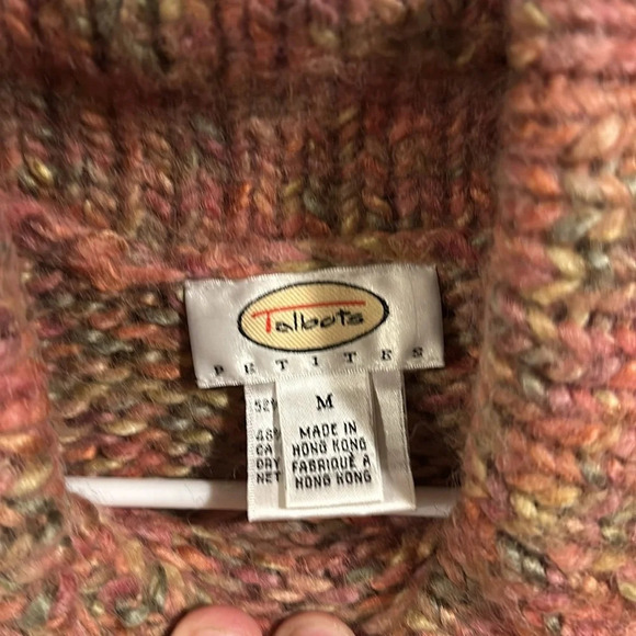 Talbots Wool Crop Sweater Pullover Shawl Collar - Picture 3 of 5